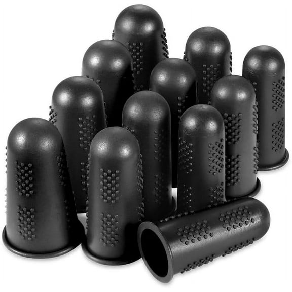 Finger Protectors,1 Pieces, Silicone Finger Protectors, 3 Sizes Rubber Fingers Thimble Protectors Guard Tips Caps Pads Cover for Hot Glue Gun | Embroidery | Sewing | Cutting| Sorting Task - Black