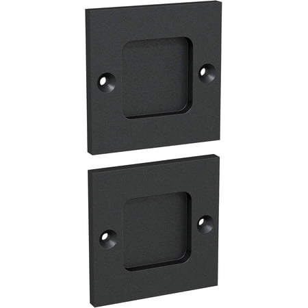 Finger Pulls for Closet Door - 2.5" Square Sliding Door Pulls Handles - Flush Pulls for Pocket Door - Matte Black - Set of 2
