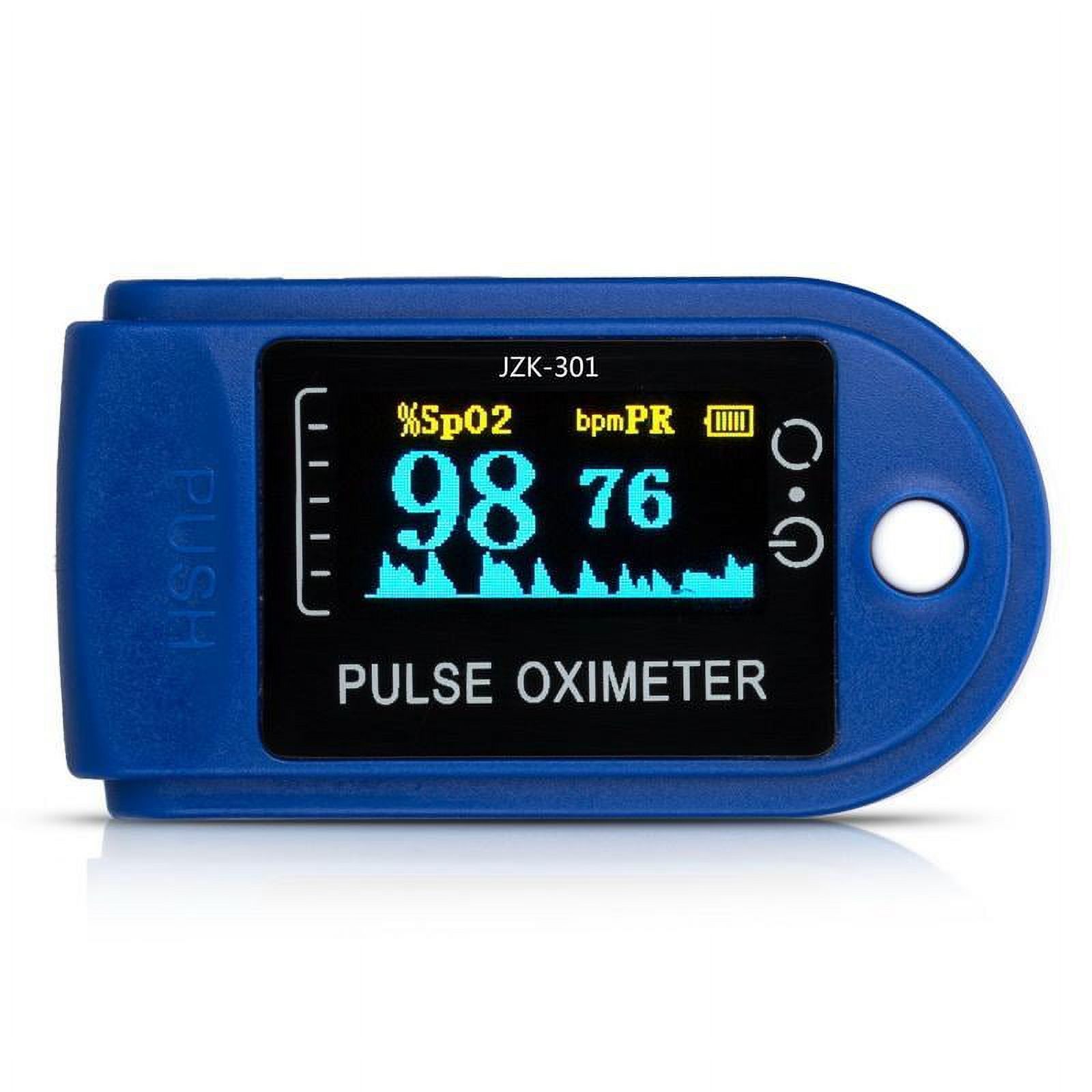 Finger Pulse Oximeter Blood Oxygen Saturation SpO2 Heart Rate O2 Monitor CE - Blue, New - image 1 of 11