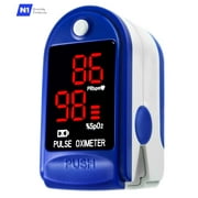 Finger Pulse Oximeter Blood Oxygen Saturation SpO2 Heart Rate O2 Monitor CE - LED - Blue, New