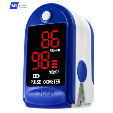 Finger Pulse Oximeter Blood Oxygen Saturation SpO2 Heart Rate O2 Monitor CE - LED - Blue, New