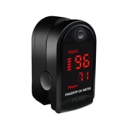 Finger Pulse Oximeter,Larger Display Blood Oxygen Saturation Monitor with Heart Rate Tracker,Pulse Oximeter Fingertip with Lanyard,Black