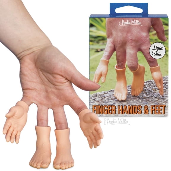 Finger Puppet - Archie McPhee - Finger Hands & Feet - Light Skin New 12871