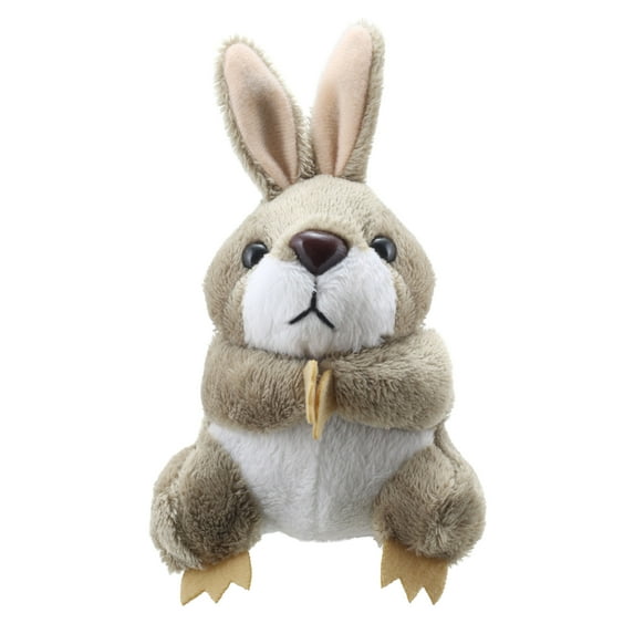 Finger Puppet - Rabbit (Grey) New Soft Doll Plush PC020234