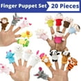 thumbnail image 1 of Finger Puppet Set (20-Piece), 6 Family Member and 14 Animal Finger Puppets Plush Toys for Kids, 1 of 7