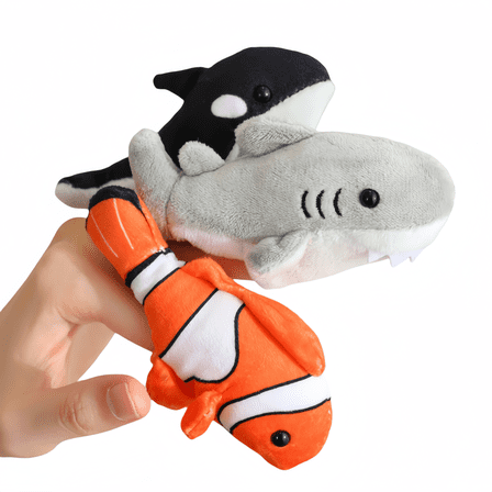 Finger Puppet Set (5-Piece) Marine Animal Puppet Plush Stuffed Toy - Easter Basket Stuffer-3.5inches