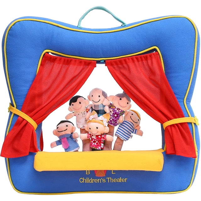 Puppet Assembly Line Finger Puppet Theater Stage by Better Line - Set Includes 6 Finger ...