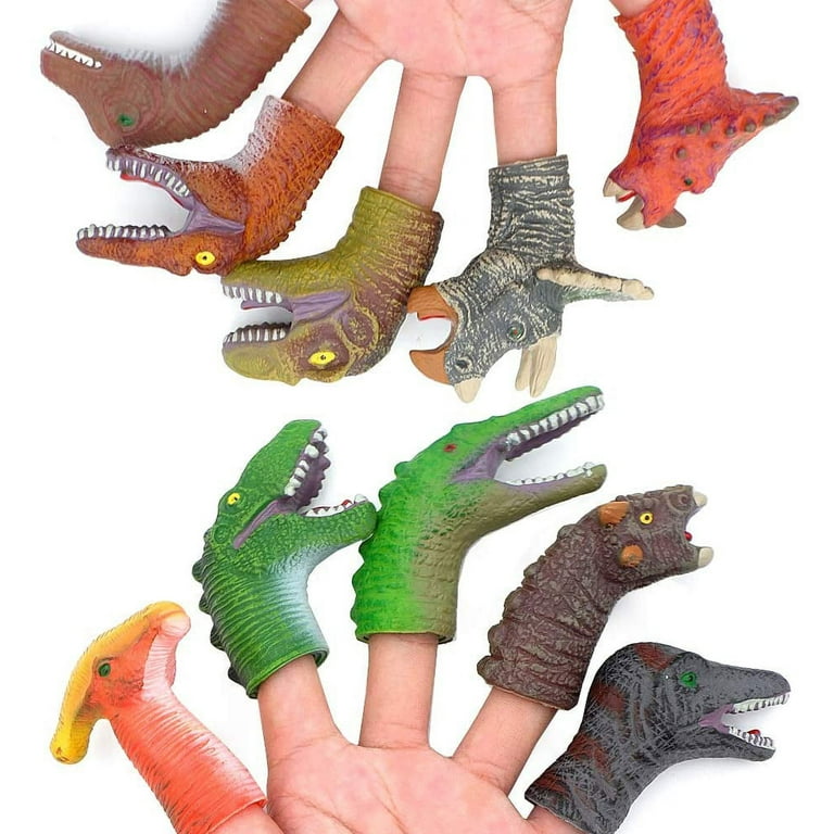 Finger Puppets Dinosaur Realistic Dinosaur Finger Toys, Animal Bath Finger  Puppet,Boy Head Finger Puppets with Feet,Figure Finger Toys for Children's  Day Gift(A) 
