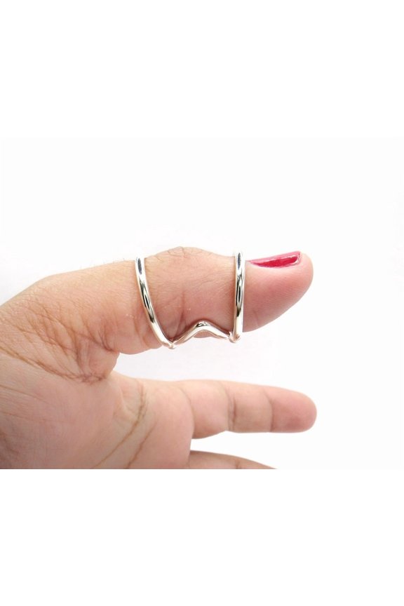 Finger Ring Splint • Sterling Silver Boutonniere Finger Ring • Triggering Thumb Finger Splint • Trigger Finger Ring