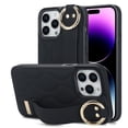 thumbnail image 1 of Finger Ring Wrist Band Phone Case Compatible with iPhone 15 Pro Max for Women Girls, Adjustable Wristband Kickstand [Stand Function] PU Leather Case Cover for iPhone 15 Pro Max, Black, 1 of 8