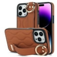 thumbnail image 1 of Finger Ring Wrist Band Phone Case Compatible with iPhone 15 Pro Max for Women Girls, Adjustable Wristband Kickstand [Stand Function] PU Leather Case Cover for iPhone 15 Pro Max, Brown, 1 of 8