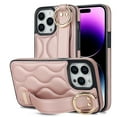 thumbnail image 1 of Finger Ring Wrist Band Phone Case Compatible with iPhone 16 Pro Max for Women Girls, Adjustable Wristband Kickstand [Stand Function] PU Leather Case Cover for iPhone 16 Pro Max, Rosegold, 1 of 8