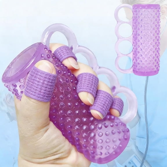 Finger-Separated Hand Grip Strength Trainer, 3D Massage Nodes, Finger-Loop Secure Grip, Soft TPE Material Stick for Seniors, Hand Rehabilitation, Palm Massage, Office, Home, Travel