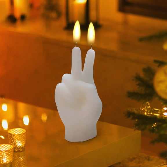 Finger Shape Gesture Candle Funny Biye Scissors Hand Aromatherapy Candle