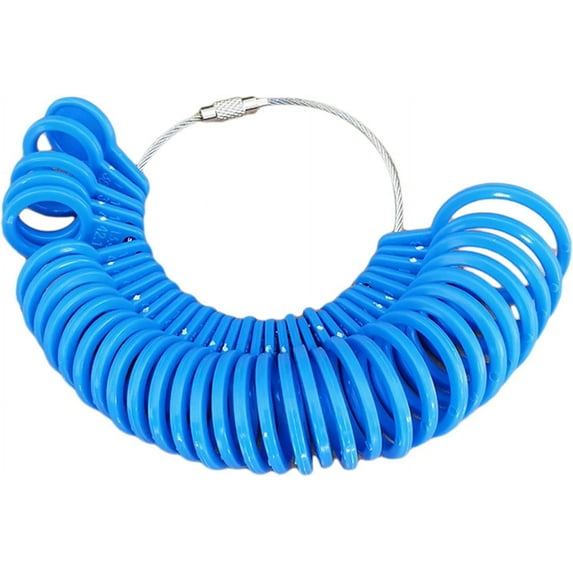 Finger Sizer Measuring Ring with Numbered Dimensions Tool Removable Plastic Ring for Jewelry Making,Blue