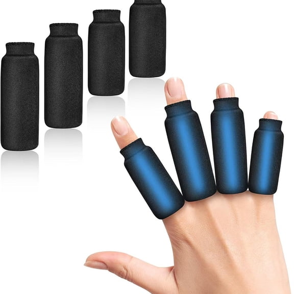 Finger Sleeve Ice Pack Wrap, Hot & Cold Therapy Wrap for Soothing Relief and Support, Flexible Compression for Comfortable Healing, Perfect for Finger Pain and Injury Recovery, Black, 4-Pack