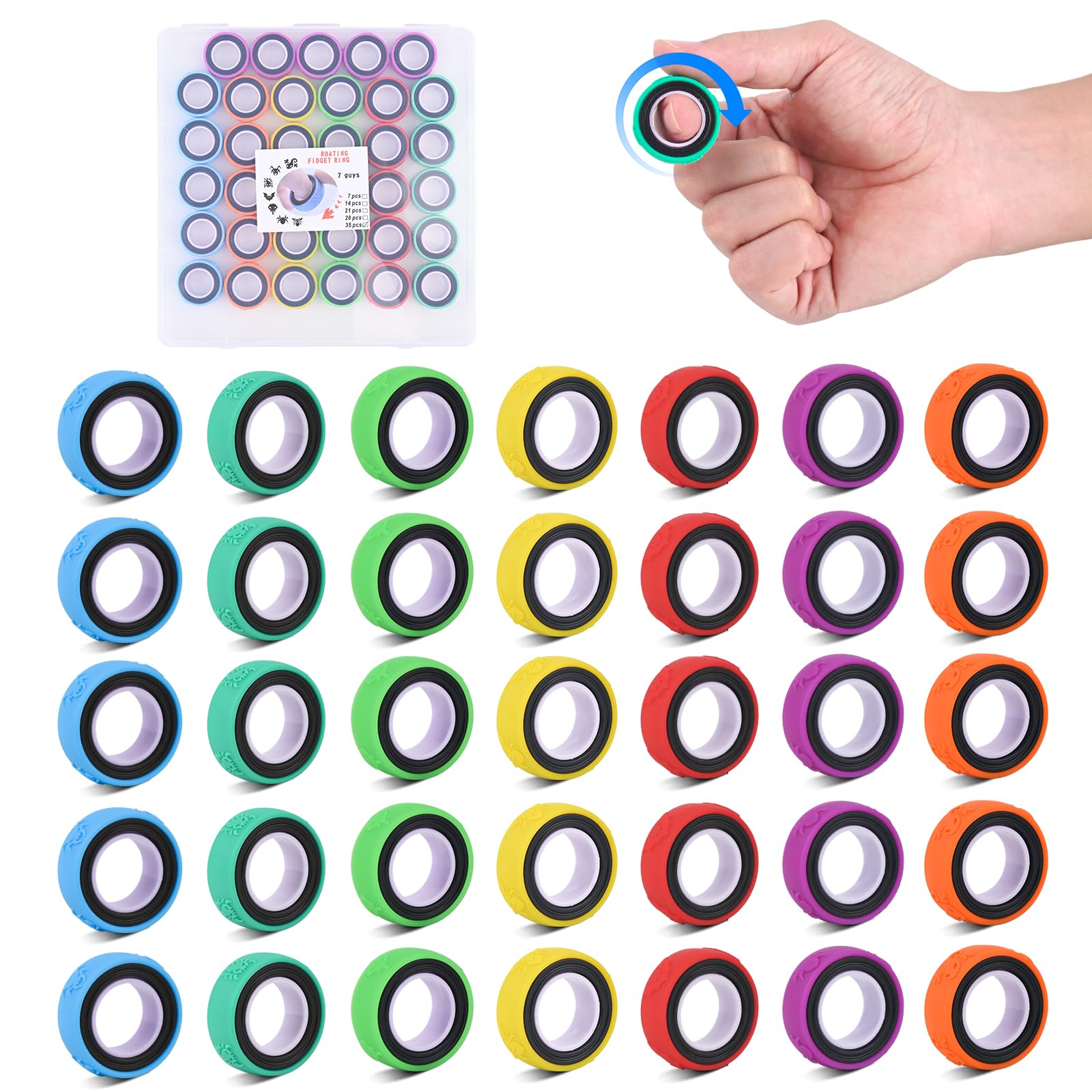 12 Jouets D'agitation Anti-stress - Anneaux En Silicone Pour Enfants Et Adultes, Aide à La Concentration