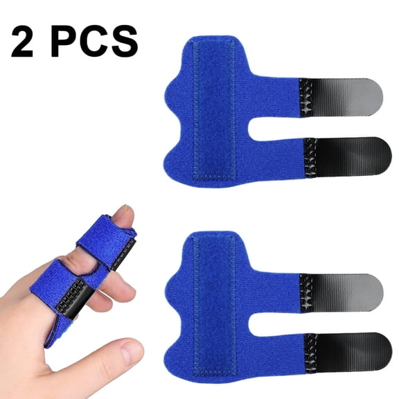 Finger Splint (2 Pack) - Universal Finger Straightener - Broken and Trigger Finger Splints - Finger Brace for Arthritis pain and Support - Sprain Relief ,Bright blue