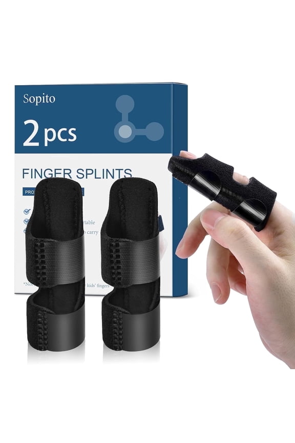 Finger Splint, 2PCS Finger Brace Support Stabilizer for Index, Middle, Ring Fingers Straightening Arthritis Knuckle Immobilization