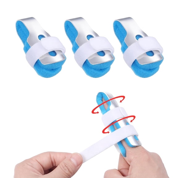 Finger Splint, 3pcs Finger Brace Joint Stabilizer Knuckle Immobilization with Soft Foam Interior, Broken Finger Splints Fit for Thumb/Middle/Ring/Index/Pinky Finger (3, S)