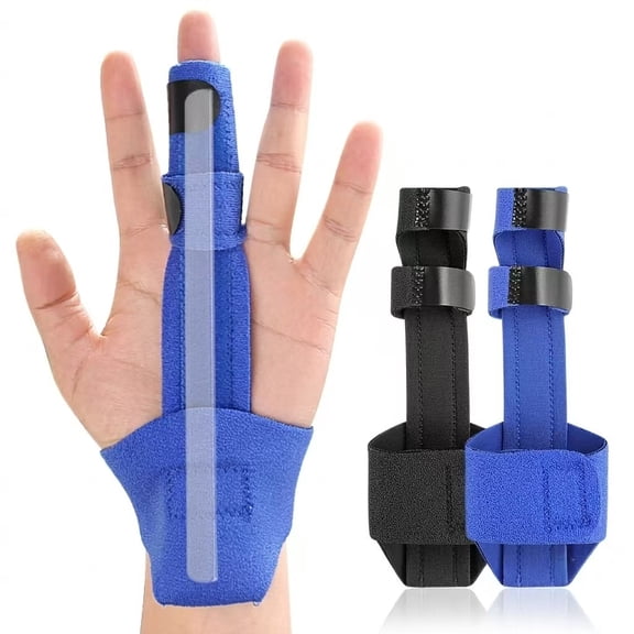 Finger Splint Adjustable Trigger Finger Support Brace with Built-in Aluminum Stay for Index Middle Ring & Pinky Fingers2 pieces