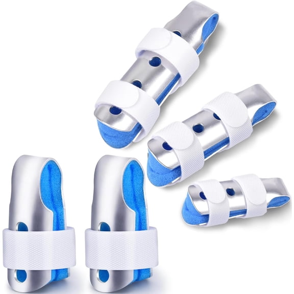 Finger Splint Brace Small Size Aluminum Support Stabilizer for Broken Fingers Arthritis Knuckle Immobilization Blue 5-Pack