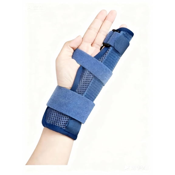 Finger Splint Brace with Wrist Support Adjustable Two-Finger Immobilizer for Pinky Middle Ring Finger Metacarpals & Knuckles (Large)
