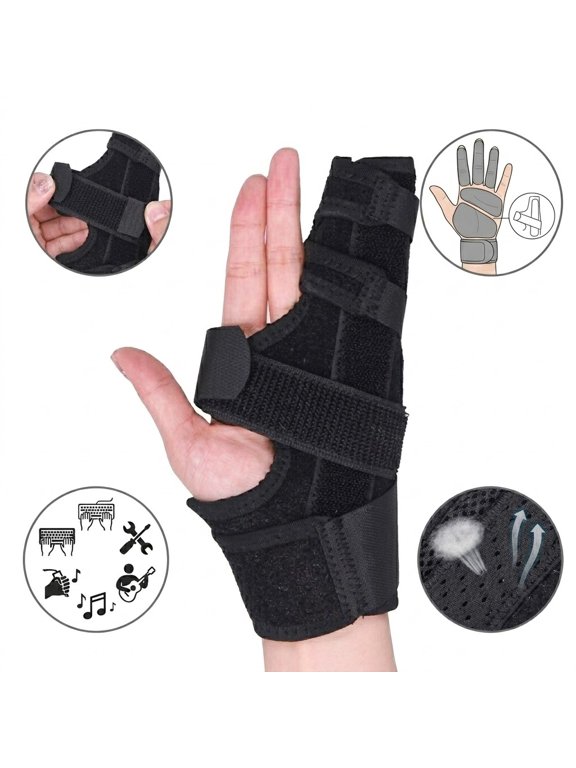 Finger Splint for Broken Ring or Pinky Finger - Adjustable Trigger Finger Brace with Removable Integrated Aluminum Support - Breathable Hand Stabilizer for Tendonitis, Fractures, and Pain Relief (M)