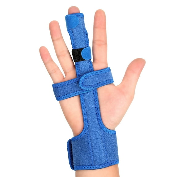Finger Splint,New Trigger Finger Splint Blue Finger Protector with Steel Finger Corrector for Arthritis Relief,Pain Relief,Fits Index,Middle and Ring Finger