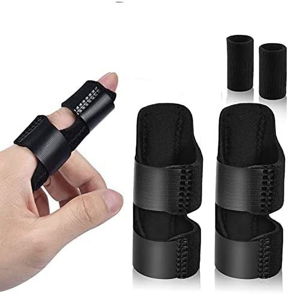 Finger Splints for Trigger Finger Set of 2 with 2 Nylon Finger Sleeves