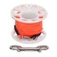 thumbnail image 1 of Finger Spool Plastic Spool Reel with Double End Bolt Snap Orange Line 15M for Wreck Scuba Diving, 1 of 8