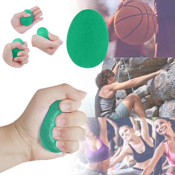 Finger Strength Training Exerciser - High Elastic Silicone Hand Grip Tool - Decompression Stress Relief Egg - Hand Exerciser for Arthritis, Carpal Tunnel Relief - Red, Orange