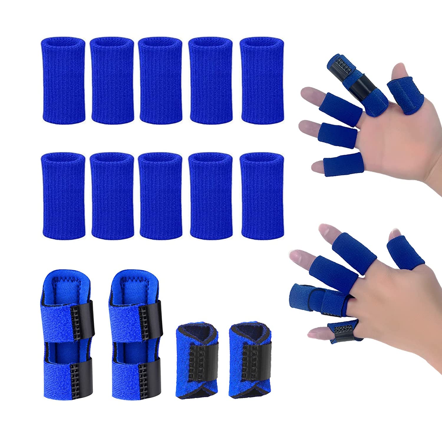 Finger Support Splints. Adjustable Set of 4 Trigger Finger Splint and