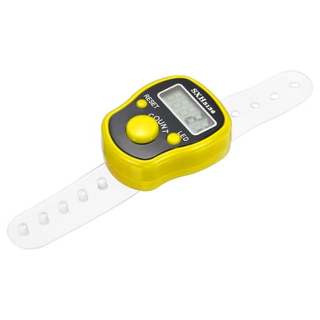 Finger Tally Counter 0-99999 5 Digital LED Display for Sports Counting, Yellow