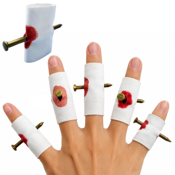 Finger Through Nail Magic Trick, 5Pcs Halloween Nail Through Finger Props