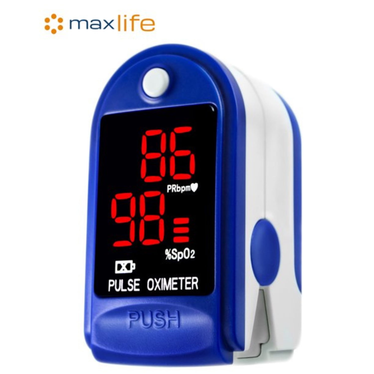 Max Life Fingertip Pulse Oximeter SpO2 and Heart Rate Monitor for Blood Oxygen Saturation and Real-Time Readings