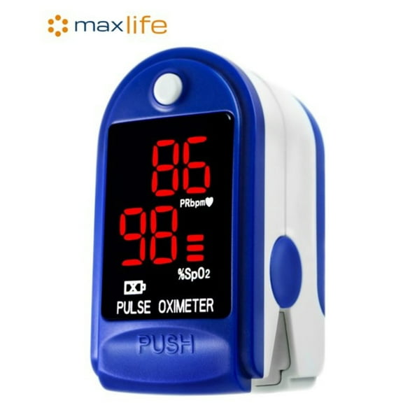 Max Life Fingertip Pulse Oximeter SpO2 and Heart Rate Monitor for Blood Oxygen Saturation and Real-Time Readings