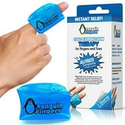 Finger and Toe Cold Gel Ice Pack, by Penguin Fingers.Compression Cold Pack for Fingers and Toes, Arthritis, Gout, Injuries. Cryotherapy Sleeve. Best Prices (Single, Double, and Four Packs) (1)