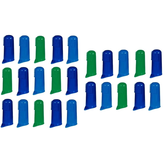 Finger Toothbrush Bulk Packs Dog Cat Pet Dental Care Vet Shelter Rescue Home Use (Assorted 25 Pack)