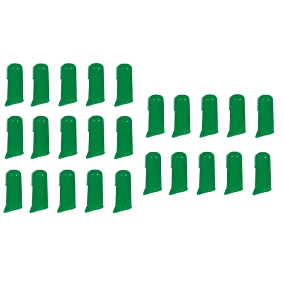 Finger Toothbrush Bulk Packs Dog Cat Pet Dental Care Vet Shelter Rescue Home Use (Green 25 Pack)