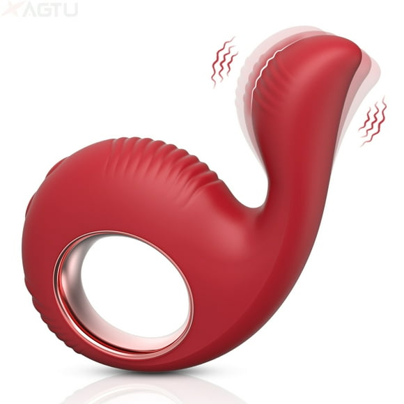 Finger Vibrator for Couples - 10 Patterns - Whisper Quiet & Waterproof - Rechargeable - Adult Sex Toys & Games for Women and Couples Red