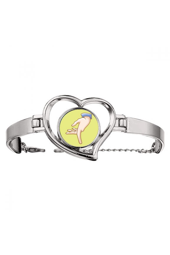 Finger Walking Personifies Gesticulate Bracelet Heart Jewelry Wire Bangle