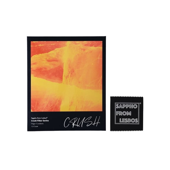 Finger condom, Sappho from lesbos Extra Long finger cot Ultra-thin Natural Latex Lubricated Finger Condoms for Intimate moments lesbian couple women, 12 Count, Orange