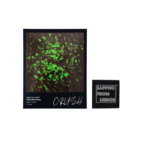Finger condom, Sappho from lesbos finger cot Ultra-thin Natrual Latex Lubricated Finger Condoms for Intimate moments lesbian couple women, 12 Count, Absinthe Scent, Green
