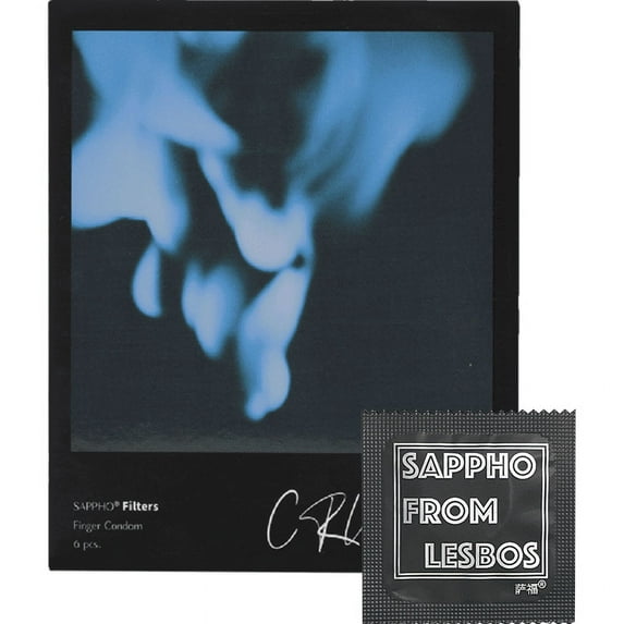 Finger condom, Sappho from lesbos finger cot Ultra-thin Natrual Latex Lubricated Finger Condoms for Intimate moments lesbian couple women, 6 Count, Cooling Sensation, Fragrance free,
