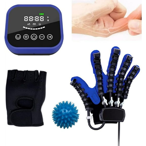Finger and hand function rehabilitation trainer robots rehab gloves recovery exercise equipment for cerebral palsy arthritis stroke hemiplegia patient (S, Right Hand)