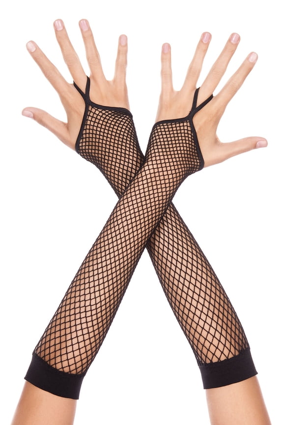 Finger loop diamond net arm warmer 408-BLACK