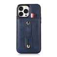 thumbnail image 1 of Finger ring leather phone case for iPhone 16 pro max 15 plus 14 13 mini 12/12pro 11 loop strap card slots cover, 1 of 6
