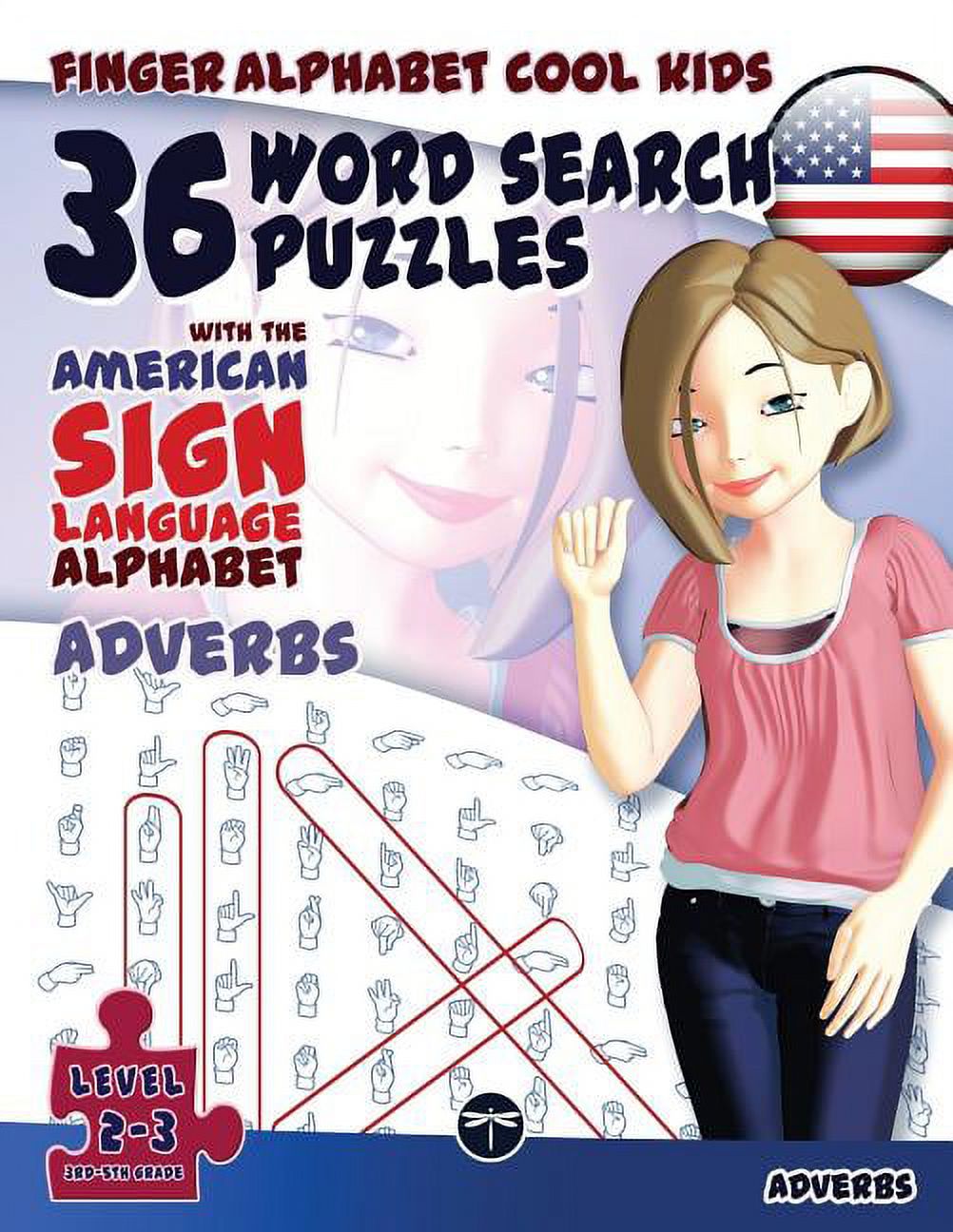 Fingeralphabet Cool Kids: 36 Word Search Puzzles with The American Sign ...