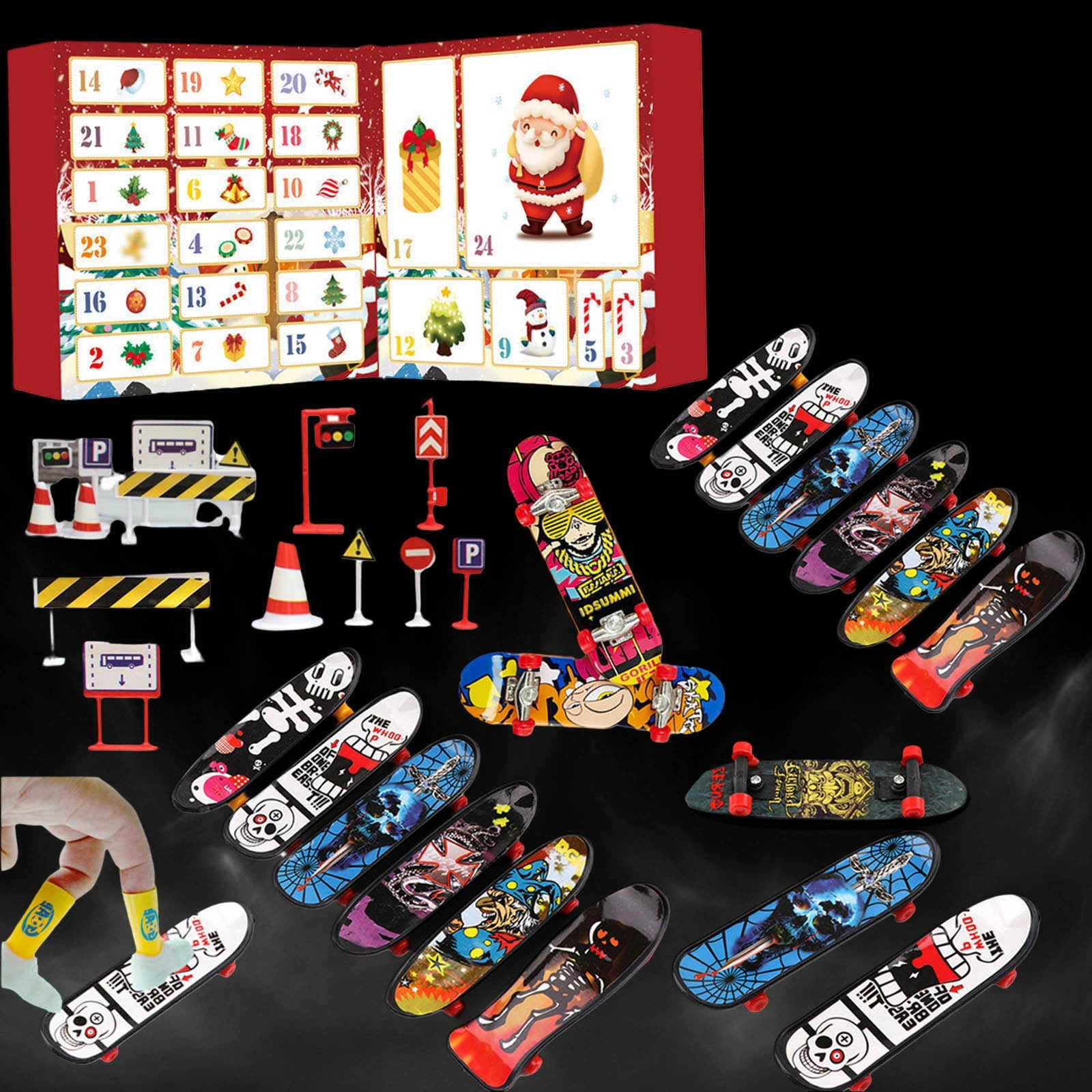 Fingerboard Advent Calendar Mini Finger Skateboard 24 Days Christmas Fingerboard Advent Calendar Mini Finger Skateboard 24 Days Christmas